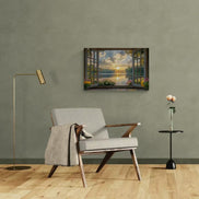 Window Sunset By The Lake