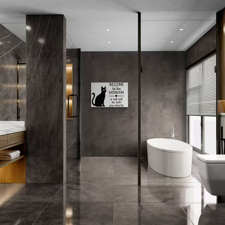 Welcome To The Bathroom Cat