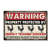 Warning This Property Is Protected By Highly Trained Chicken