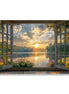 Window Sunset By The Lake