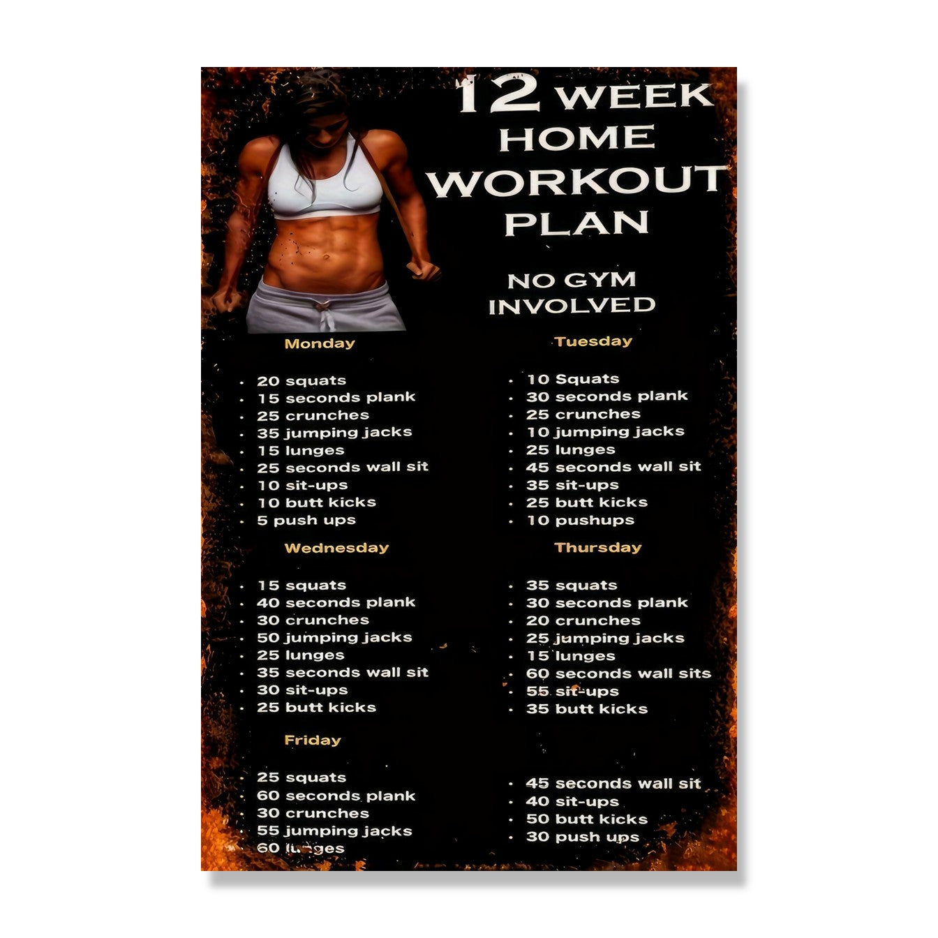12 Week Home Workout Plan