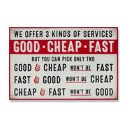 Good Cheap Fast We Offer But You Can Pick Only Two