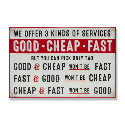 Good Cheap Fast We Offer But You Can Pick Only Two