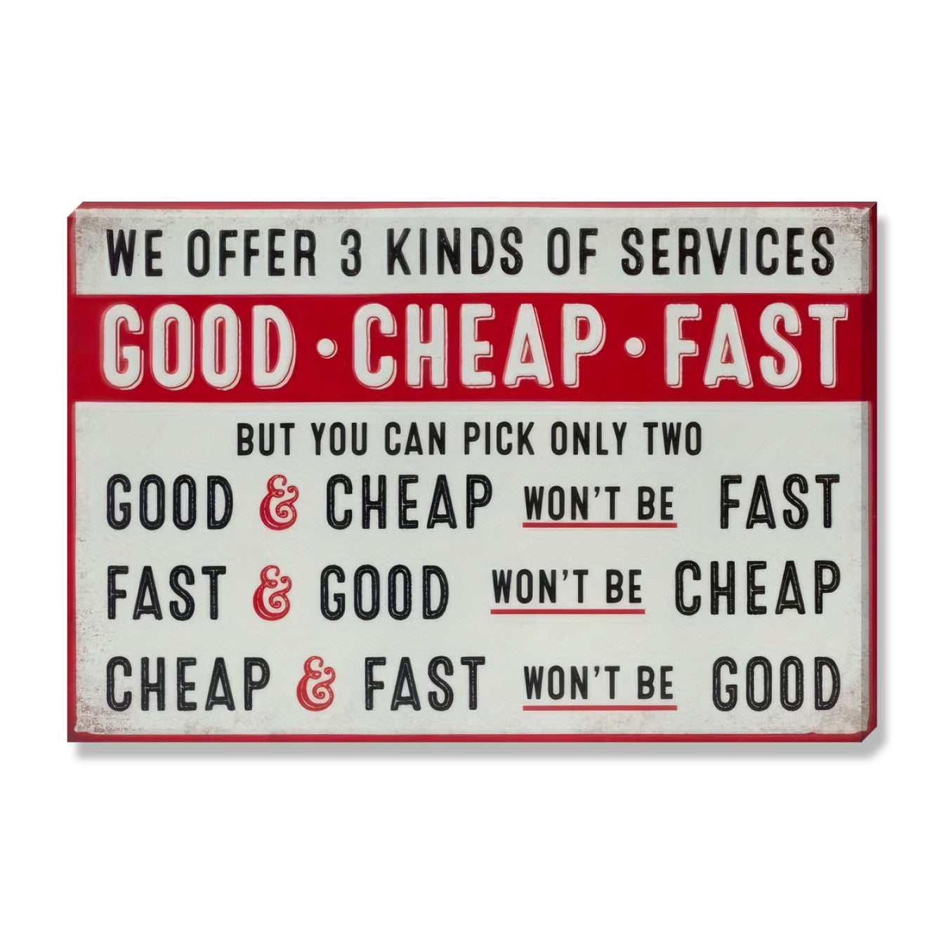 Good Cheap Fast We Offer But You Can Pick Only Two