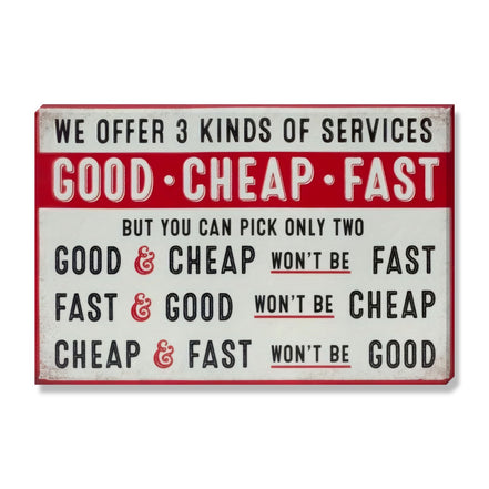 Good Cheap Fast We Offer But You Can Pick Only Two
