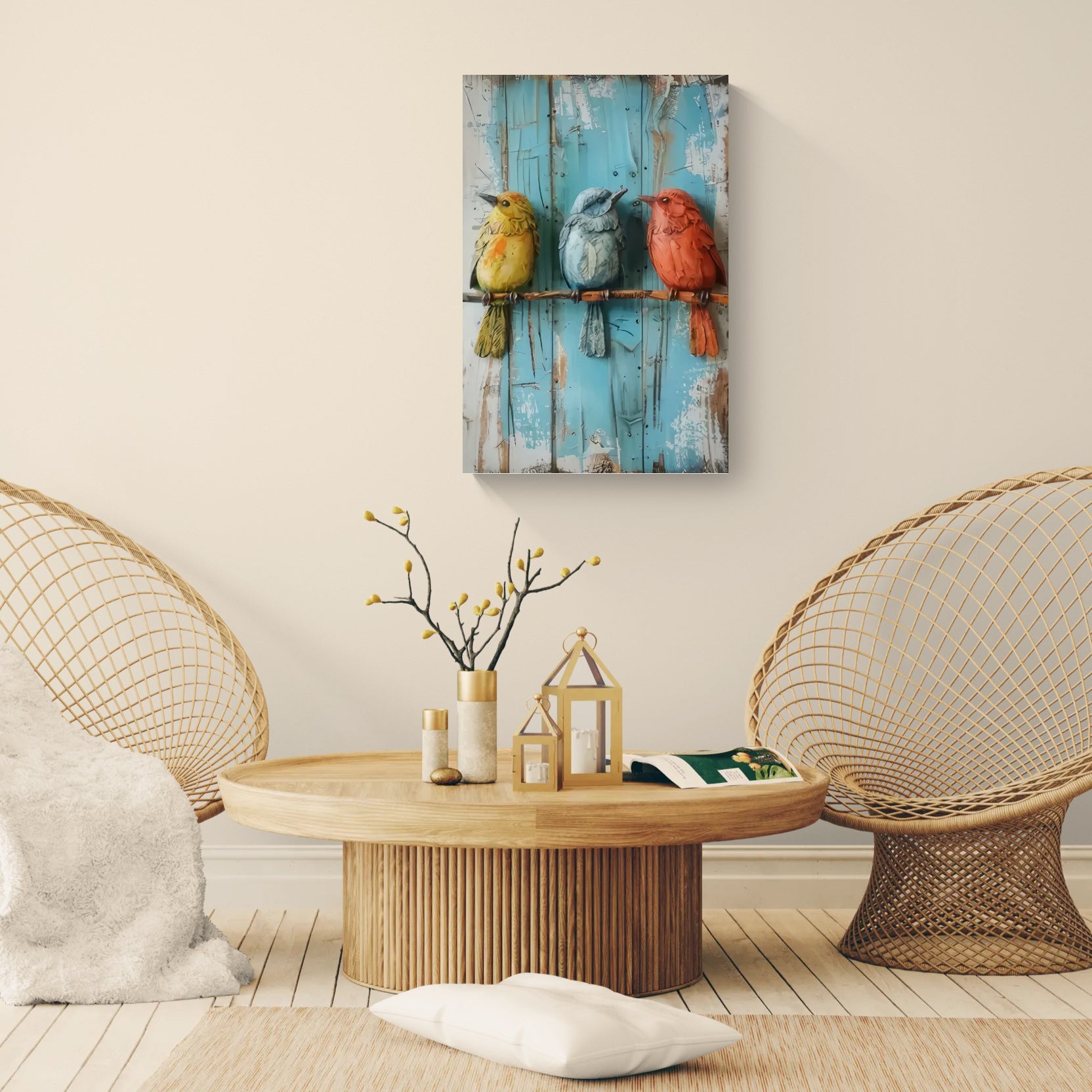 Yellow Blue Red Birds