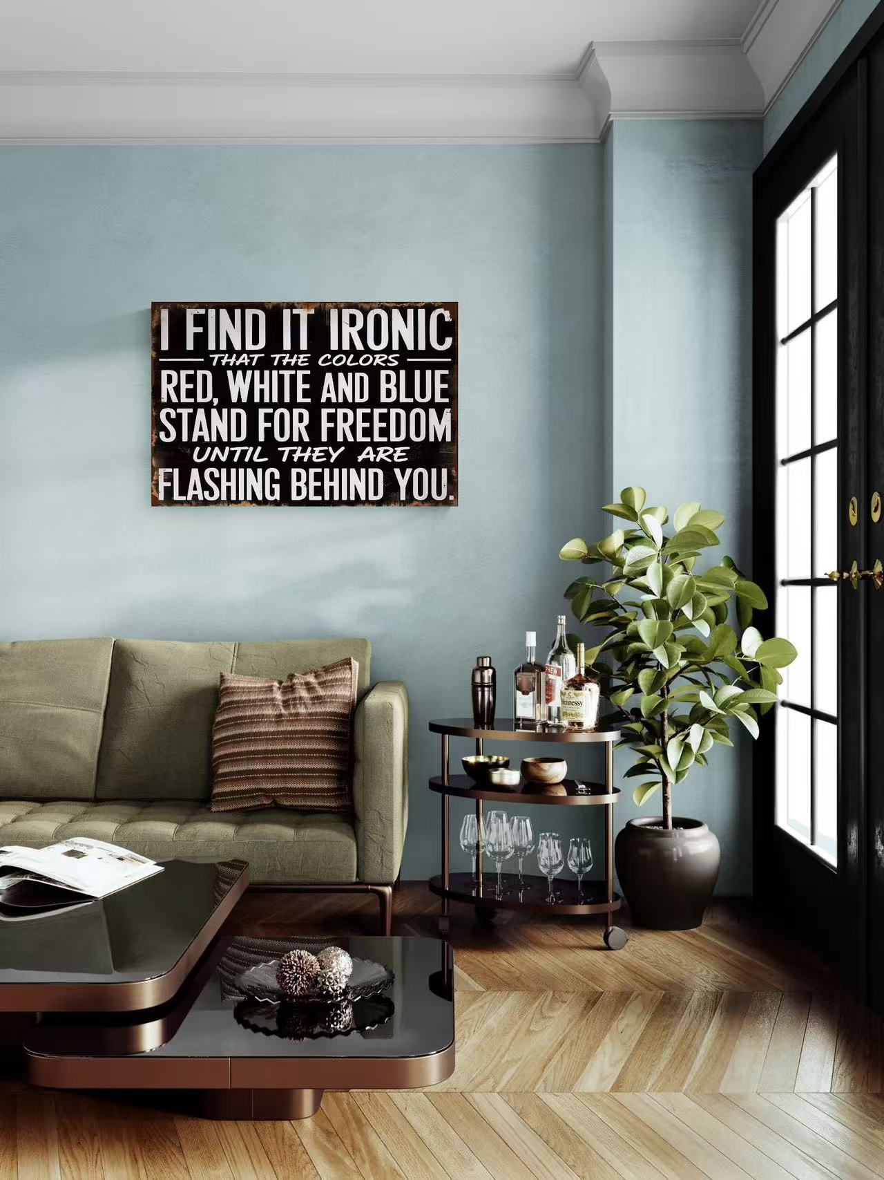 Find It Ironic That The Colors Stand For Freedom Until They Flash Behind You