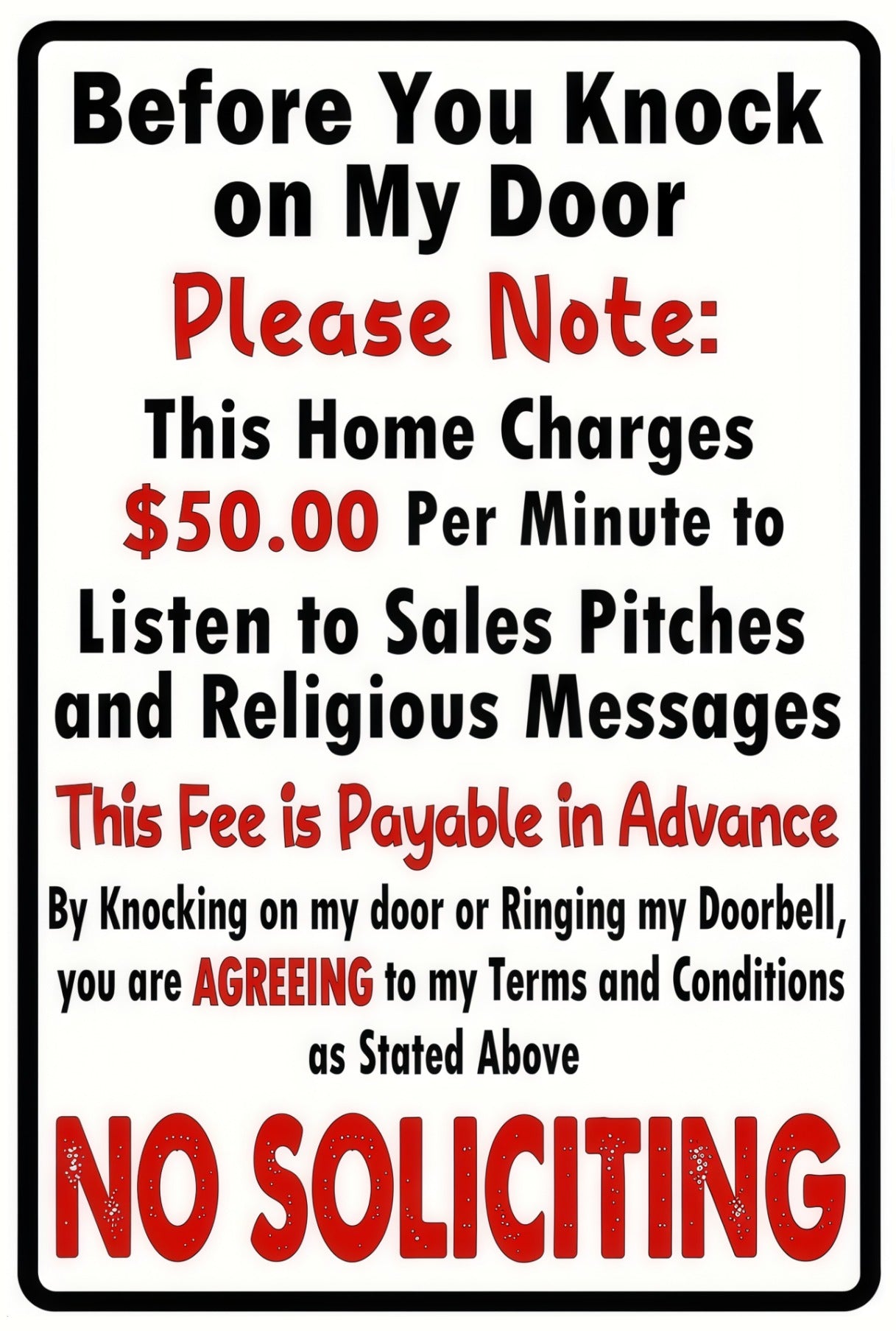 Metal Art - No Soliciting