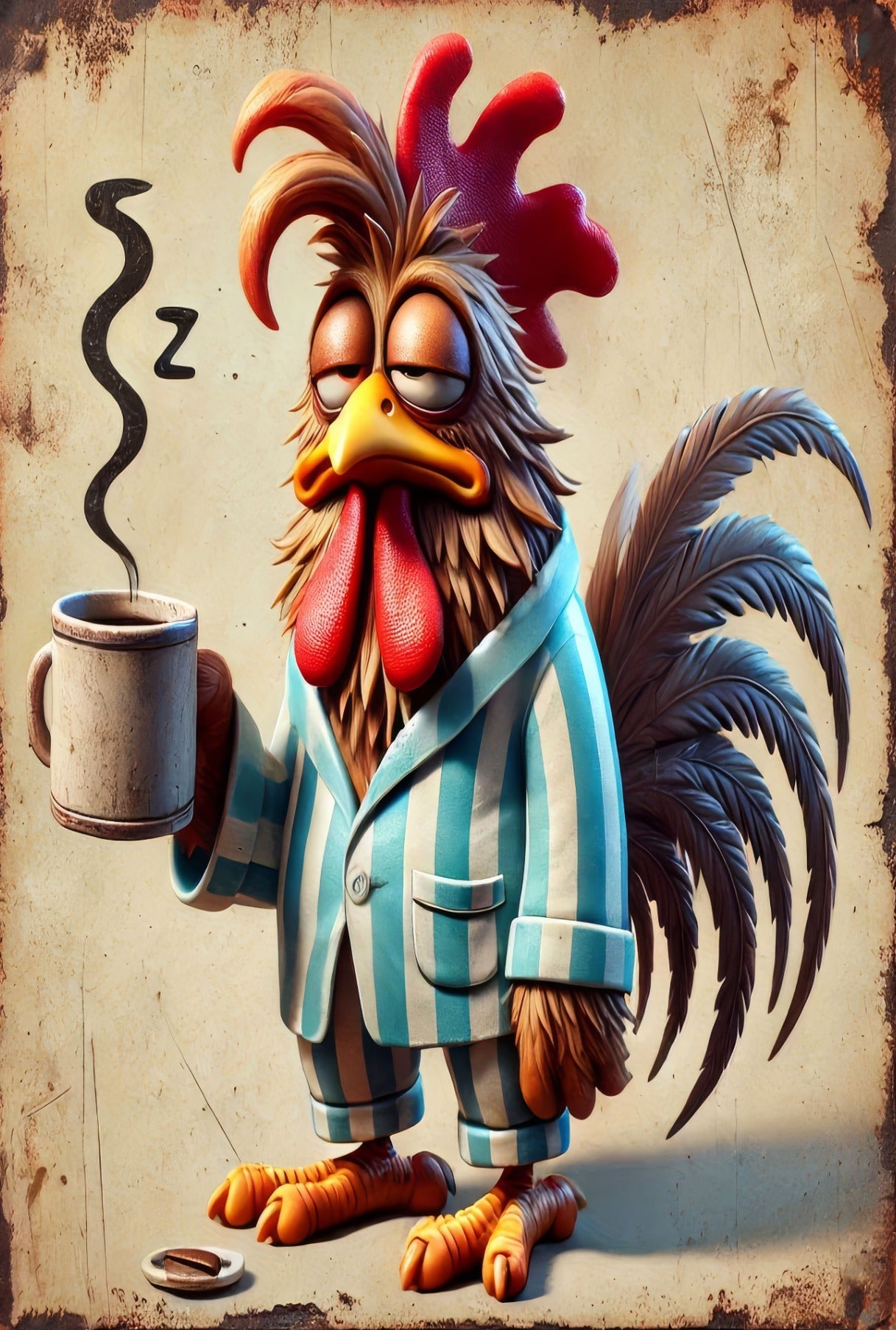 Metal Art - The Sleepy Rooster