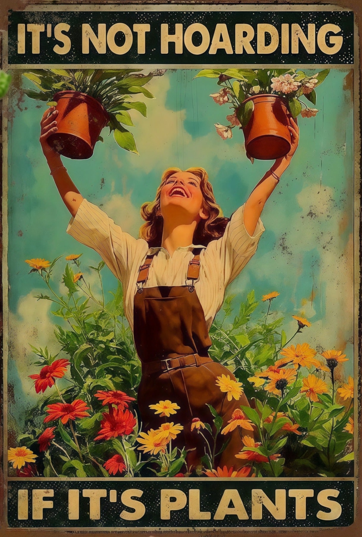 Metal Art - It's Not Hoarding If It's Plants