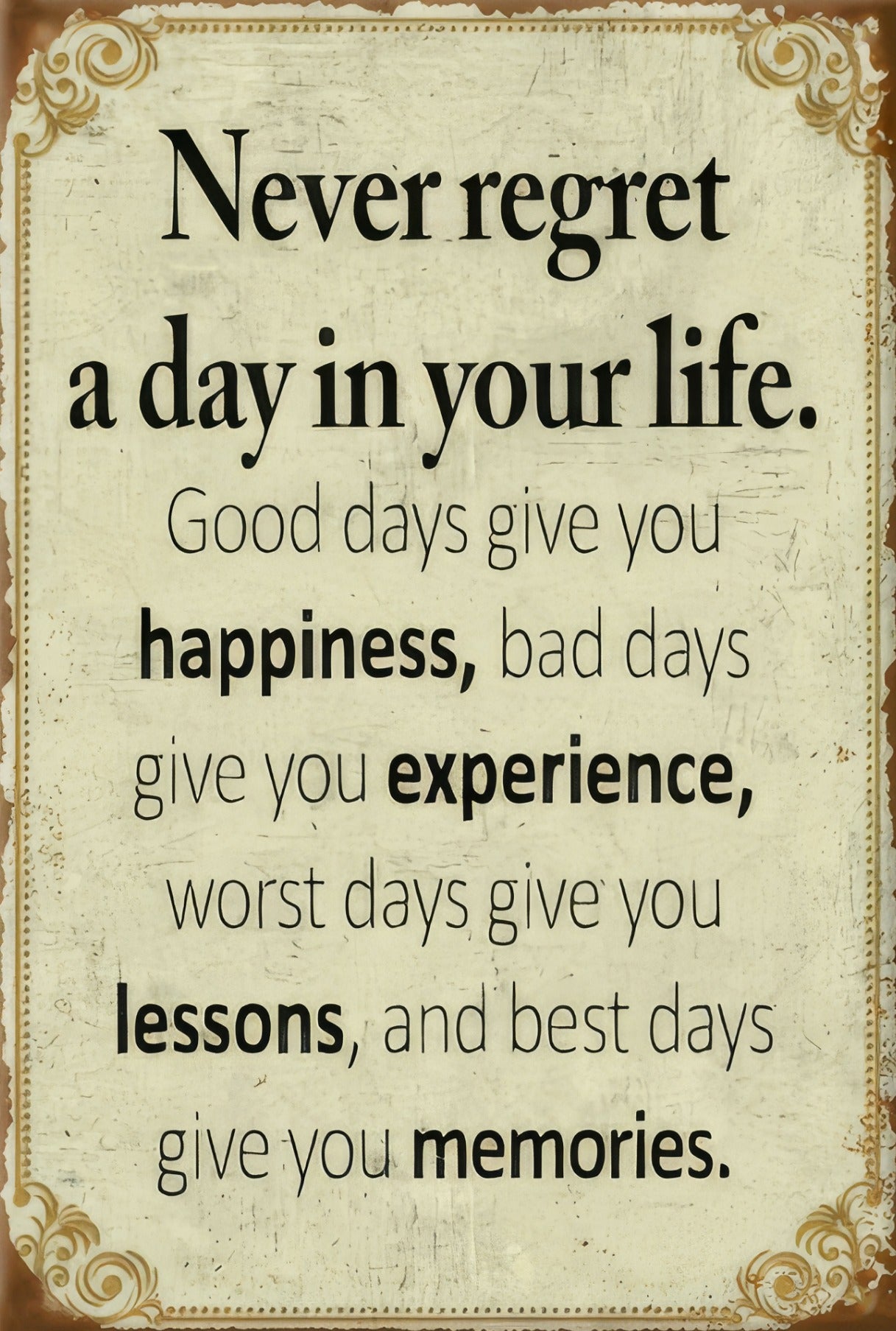 Metal Art - Never Regret A Day In Your Life