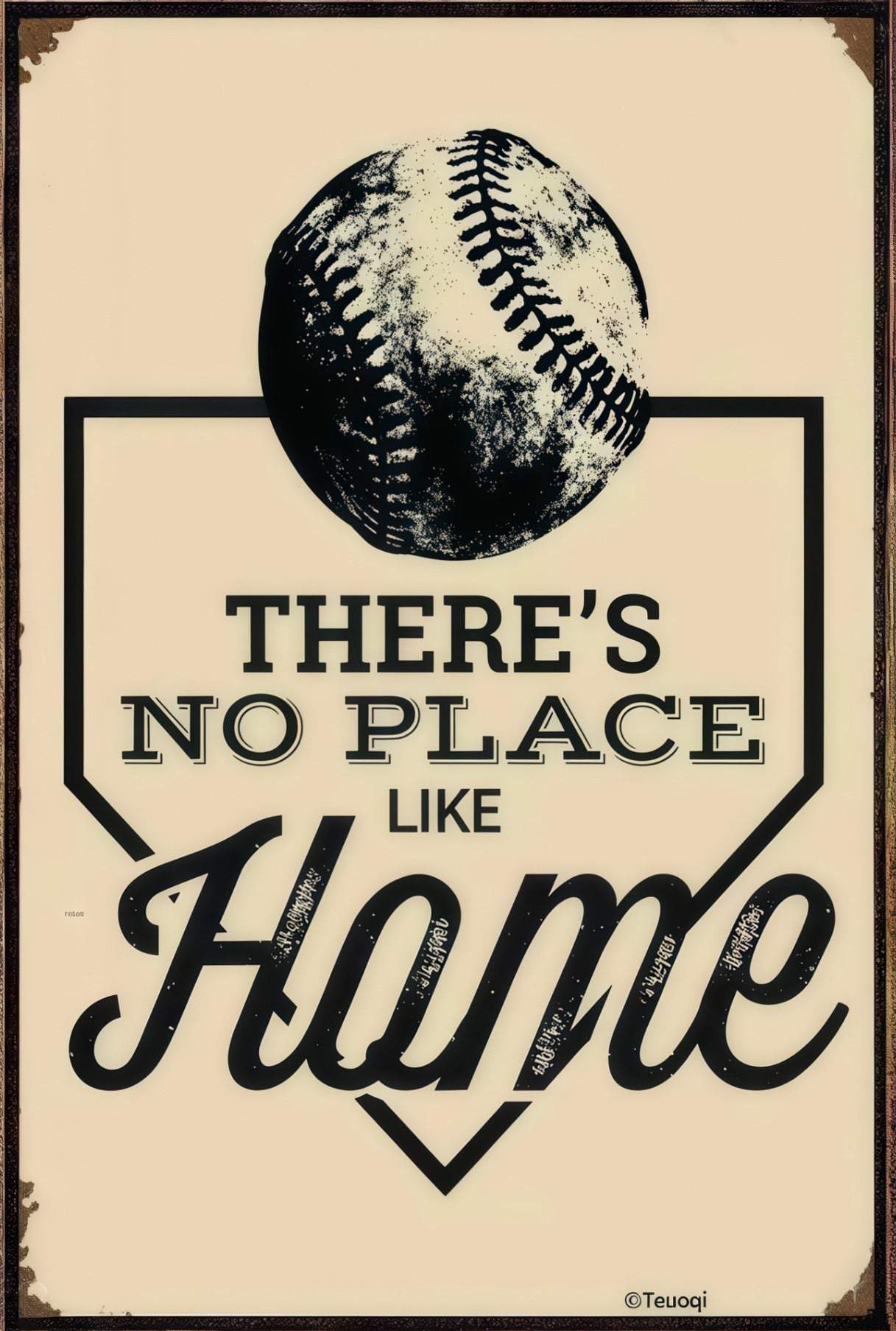 Metal Art - There's No Place Like Home Baseball